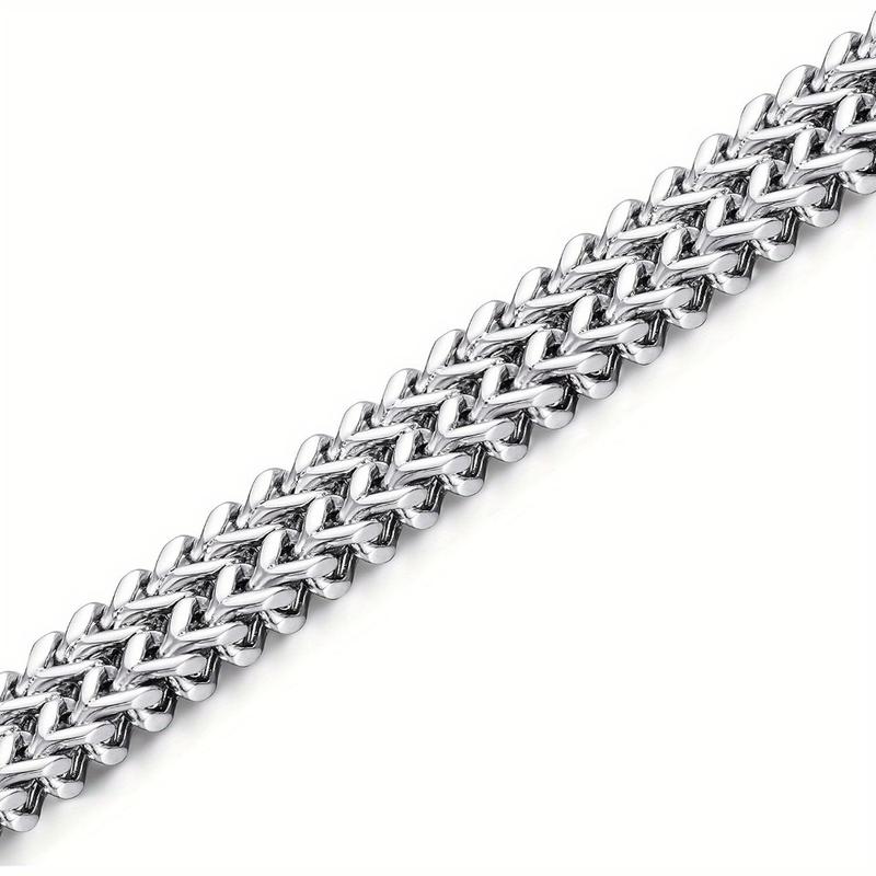 FIBO STEEL 12MM Stainless Steel Two-Strand Wheat Chain Bracelet for Men Punk Biker 8.0-9.1 inches Non Tarnish Elegant Minimalist Bangle