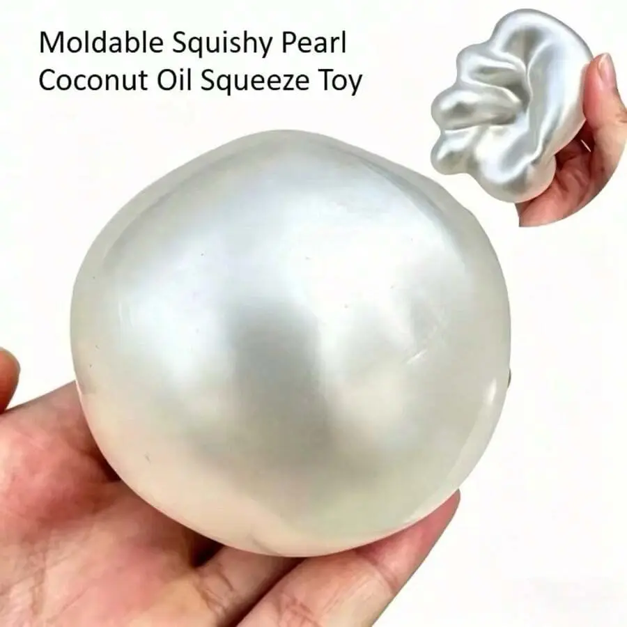 Pearl Coconut Oil Stress Ball, Moldable Squeeze Toy, Decompression Squeeze, Slow Rebound Sensory Pressure Ball, Ideal for Holiday Gifts, Rjc020 Model