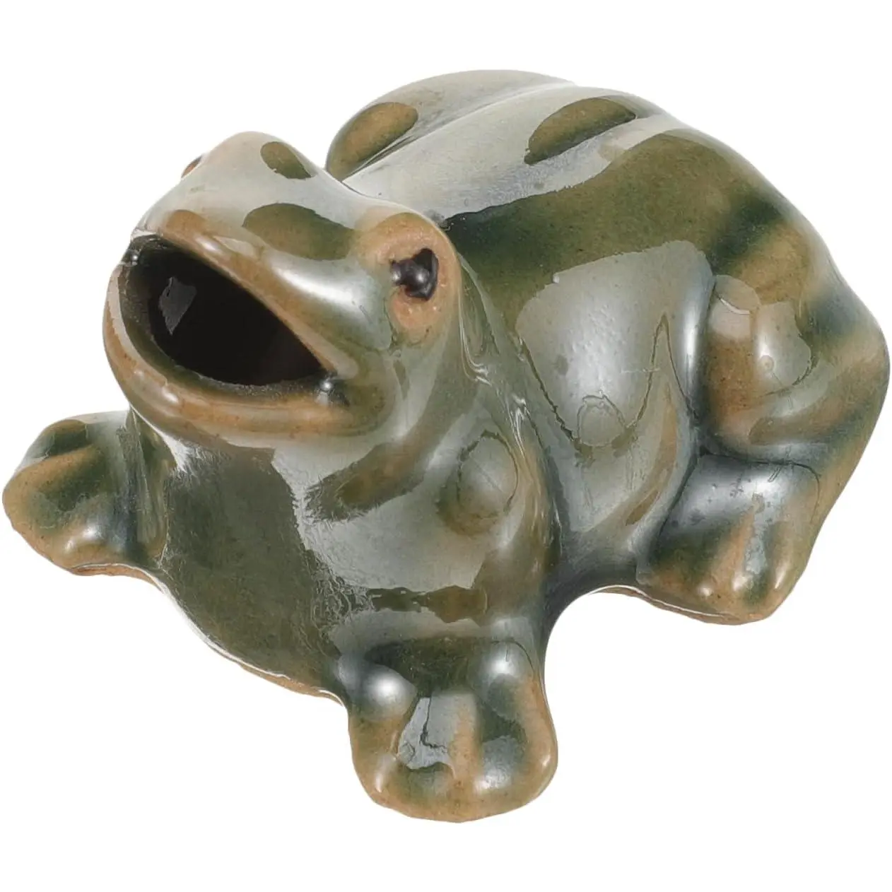 2 Inch Ceramic Fountain Frog Outdoor Garden Decor Circulating Waterfall Statue Patio Balcony Courtyard Fountain Accessory