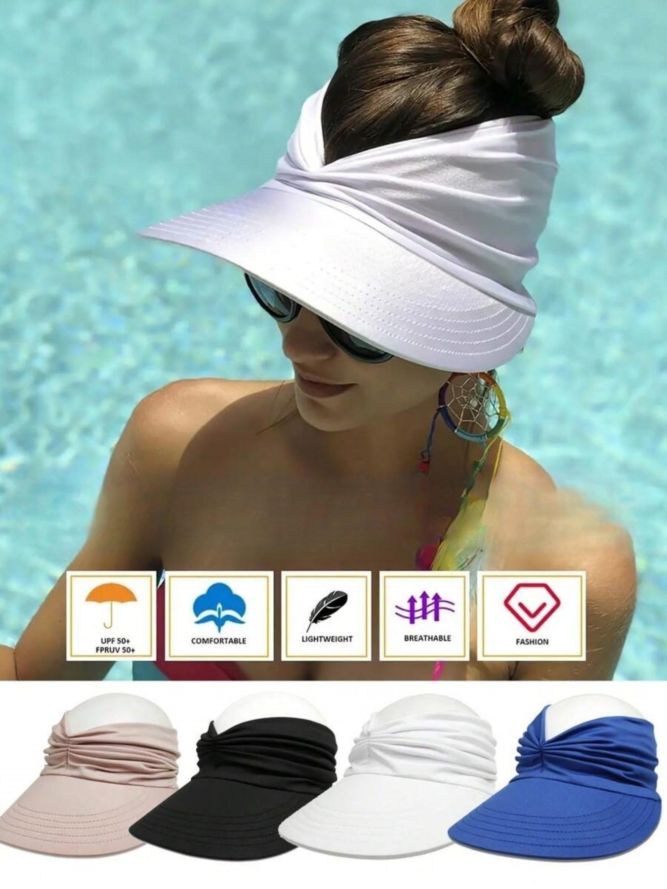 Women's Sun Protection Wide Brim Hat, Casual Outdoor Beach Sun Hat for Women & Girls, Fashion Accessories for Traveling & Beach Party
