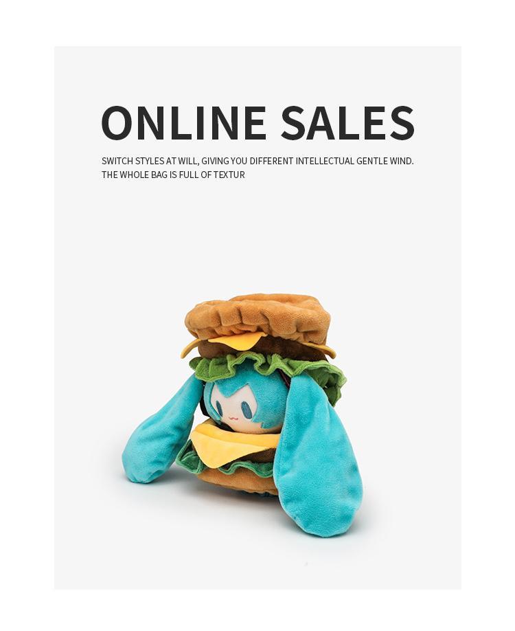 Hatsune Miku Kawaii Q Version Figure Hamburg Doll Clothes Anime Peripheral Bag Pendant Toy Soft Ornament Toys Gifts