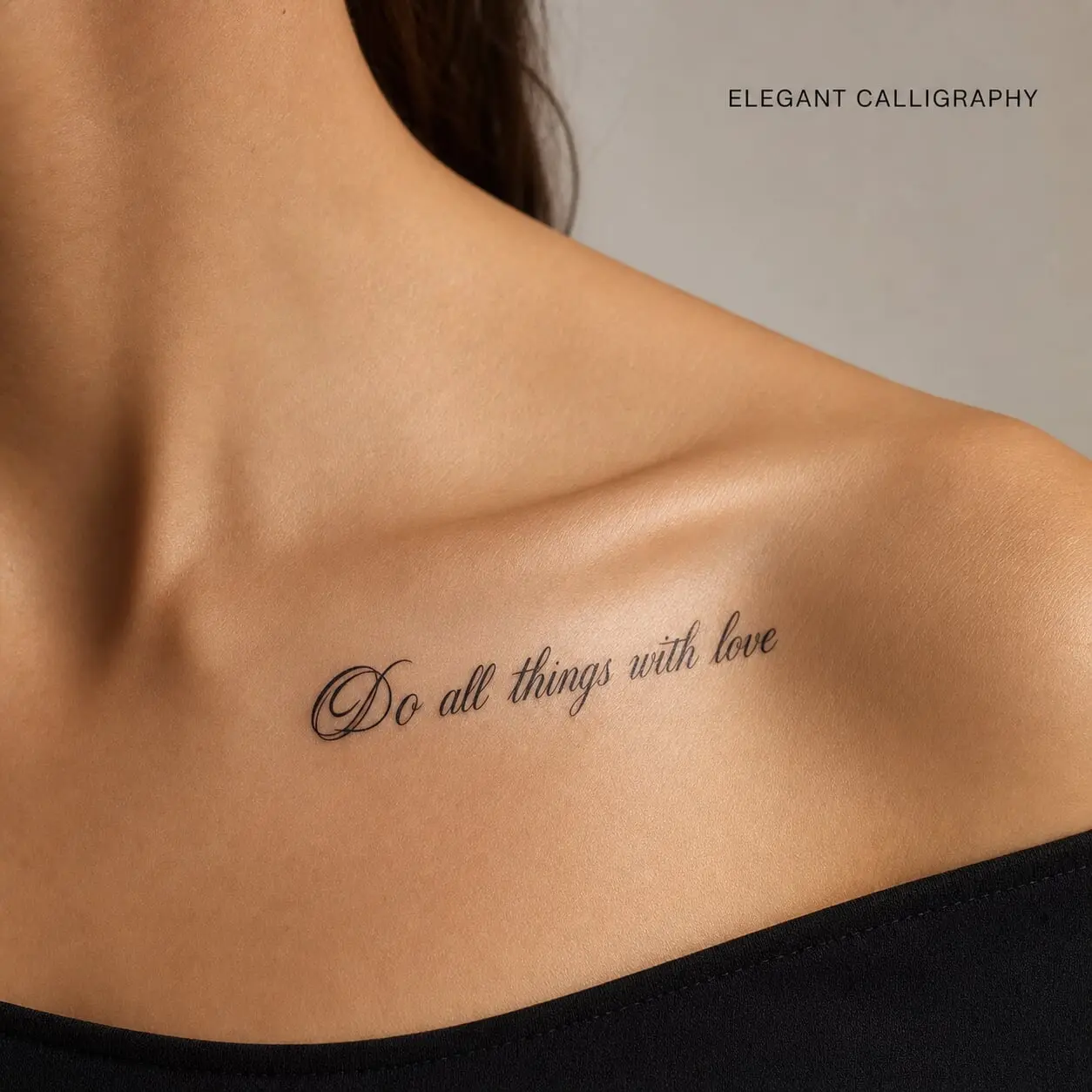 4-Pack Inspirational Quote Temporary Tattoos, Never Give Up and Love Cursive Word Tattoo Stickers, Black Motivational Body Art for Women and Men
