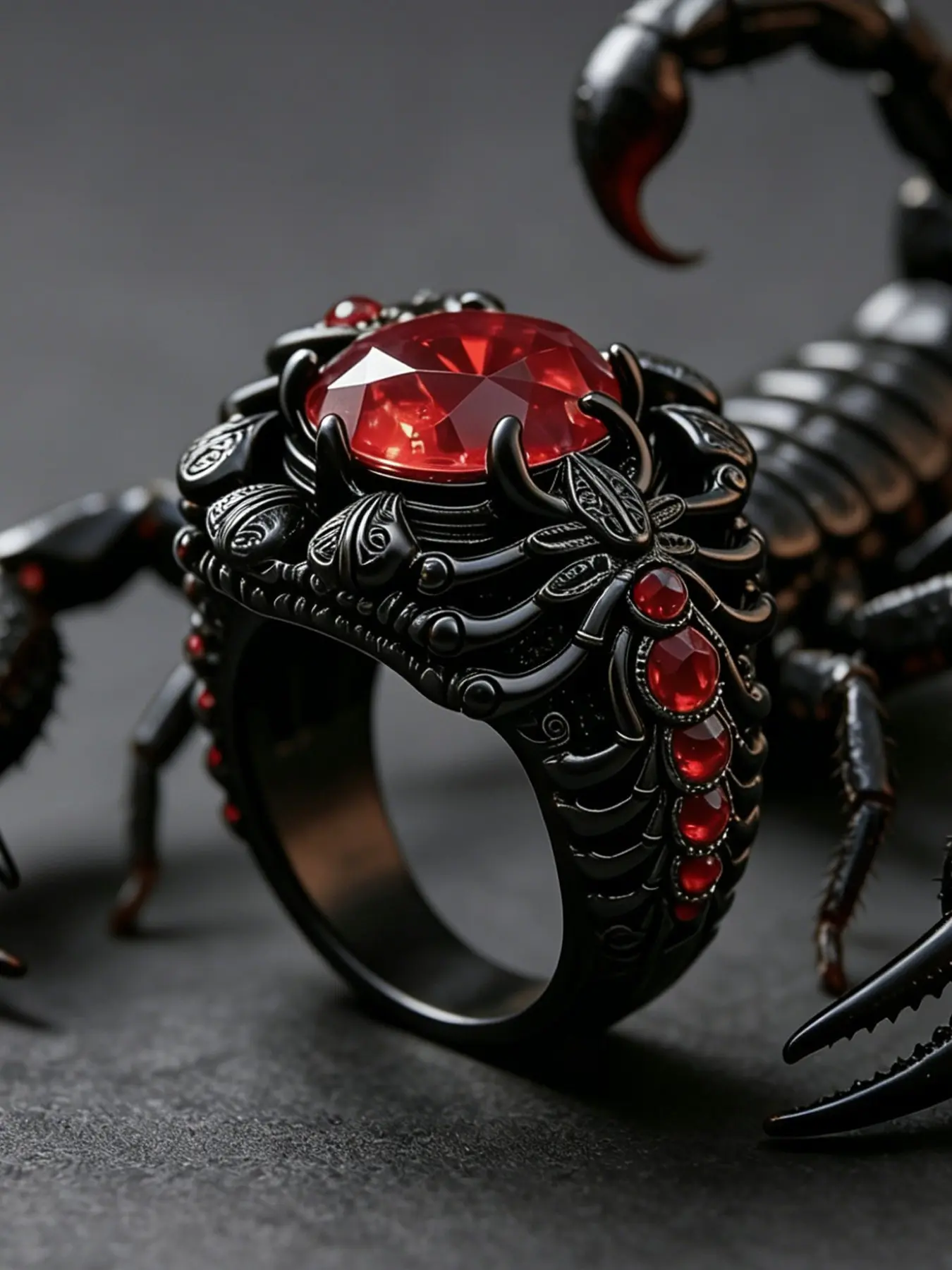 Men's Dark Punk Scorpion Gun Ring, Vintage Gothic Style, Bold Design, Versatile Streetwear Party Ring, Unique Fashion Accessory, Dark Aesthetic Rings