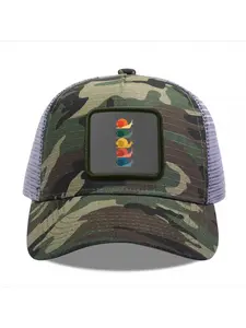 Colorful Snails Camouflage Mesh Baseball Cap for Men & Women - Adjustable Snapback Trucker Hat, Breathable Back for Hiking, Fishing, Camping, Golf & Casual Outdoor Attire Camouflage Random