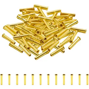 100 count Brass Compression Tube Inserts for OD 1/8", Insert Tube Support Compression Sleeve Fitting, Sleeve Ferrules for Oil Water Air Pipe