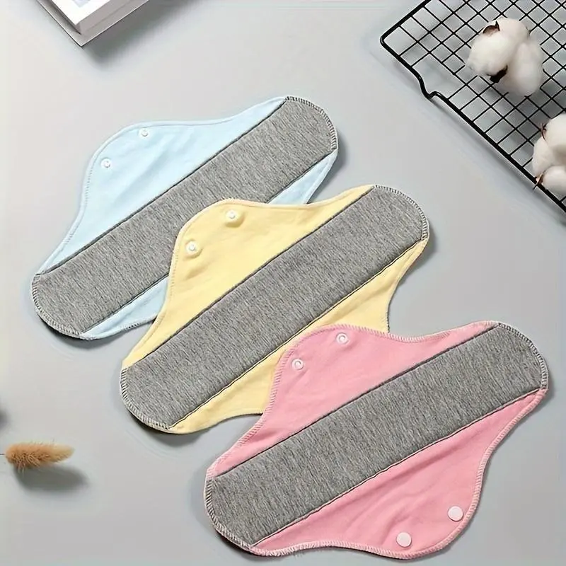 Reusable sanitary napkins, pack of 3, washable soft absorbent sanitary napkins, menstrual pads, menstrual pads, feminine care products, feminine hygiene products