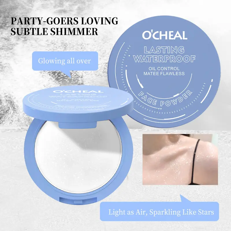 Matte Soft Focus Setting Powder & Pressed Powder, Water Resistant Natural Coverage Makeup, 3 Shades Easy Application for Daily Office Makeup