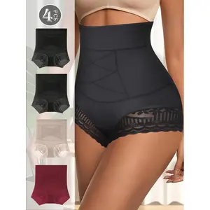 QUASTI 4 Pieces High Waisted Briefs For Women, Abdominal Compression, High Elasticity Hip Lifting Underwear,  Three-Dimensional Design Comfortable & Breathable Birthday Gift For Women summerwins