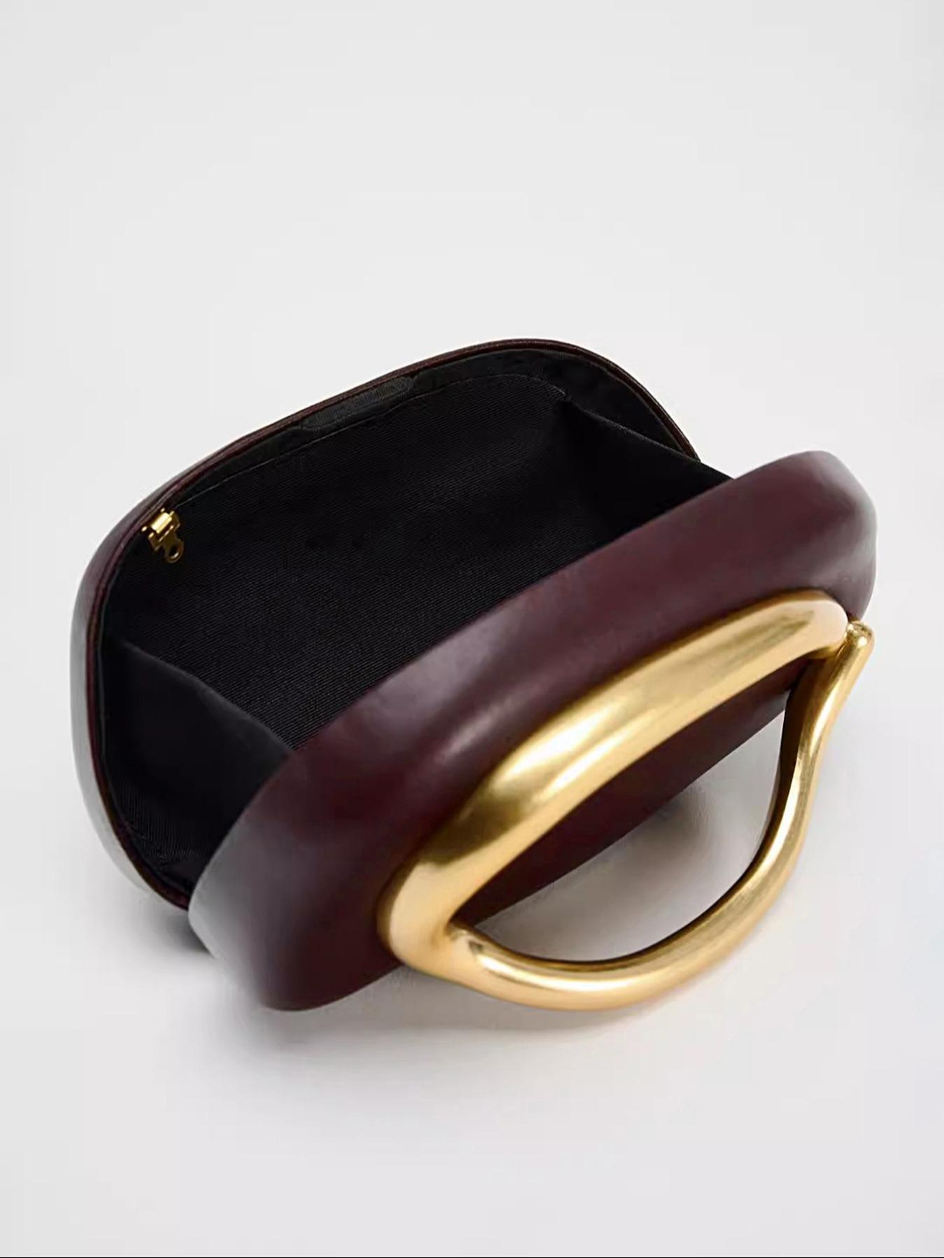 Women's Fashionable Solid Color Evening Bag, with Kiss Lock Design, Casual Versatile Handbag for Party, Trendy All-match & Exquisite Bag for Birthday Gift, Handheld Bag Purse