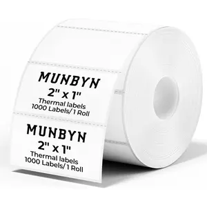 Thermal Sticker Labels Address Barcode Self Adhesive Paper for Direct Thermal Printer Business Shipping Mailing Name Rectangle White 1000 Per Roll