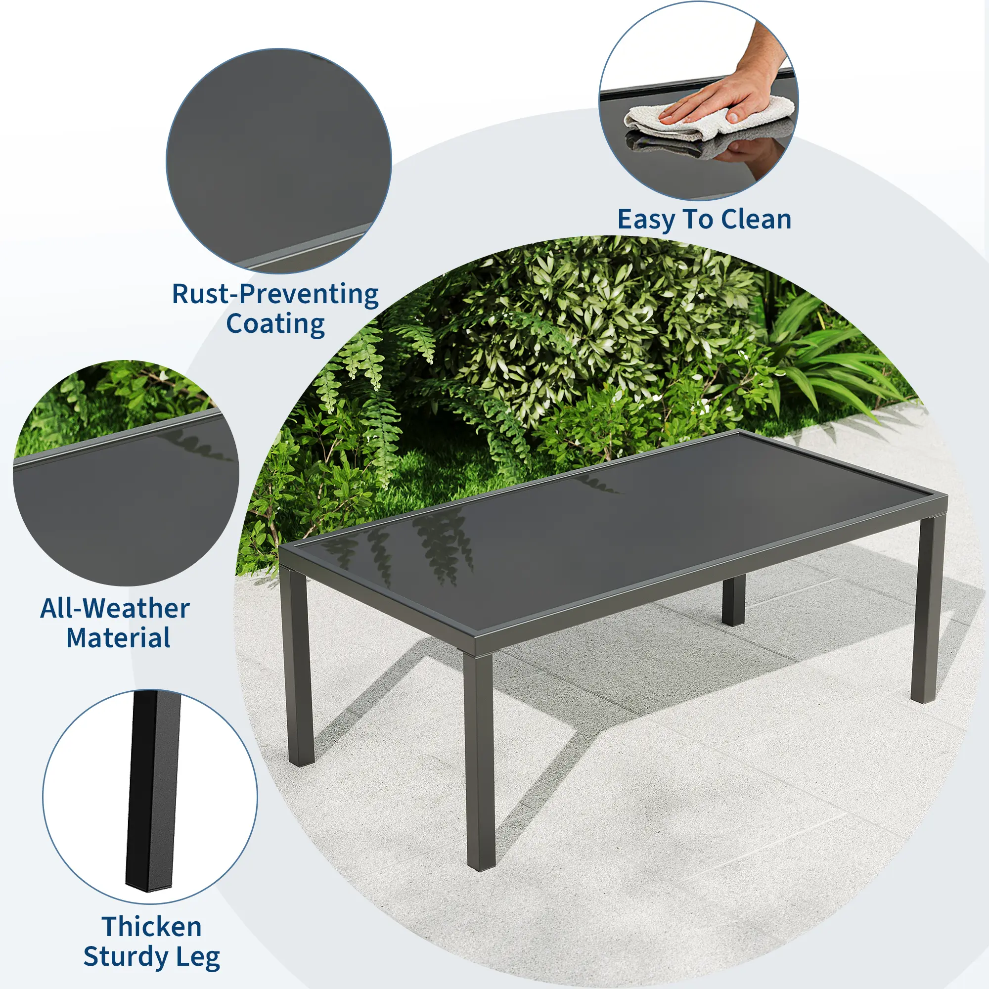 GAOMON Space-Saving 2-Piece Patio Bistro Table and Chair Set – Modern Outdoor Furniture for Balcony, Garden, Backyard – Compact and Durable Design