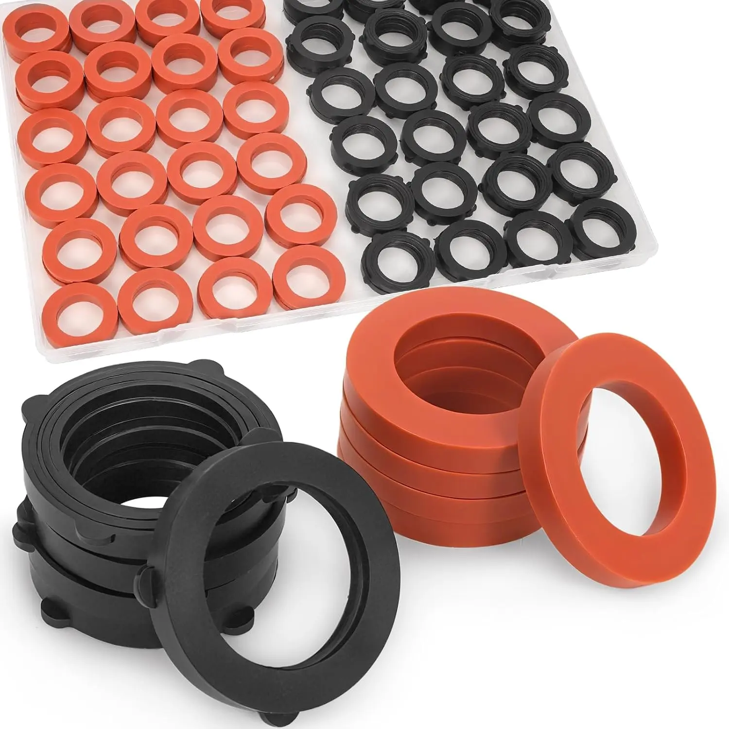 112 count Garden Hose Washers Rubber, Fits  Standard 3/4 inch Garden Shower Hose, Garden Hose Gasket Washers for Nozzle, Sprayer, Connector - Leak Proof