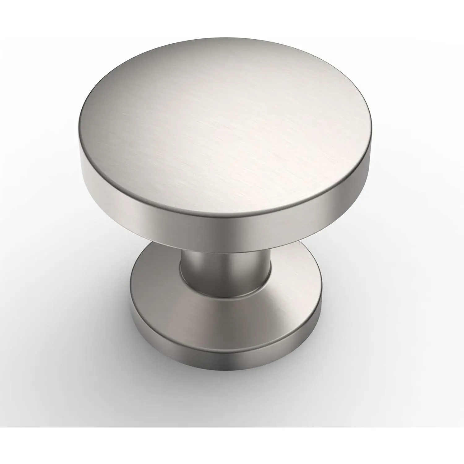 Amerdeco 10 Pack Brushed Satin Nickel 1.2 Inch(30mm) Single Hole Round Cabinet Knobs, Suitable for Dresser, Drawer & Bathroom Cabinets