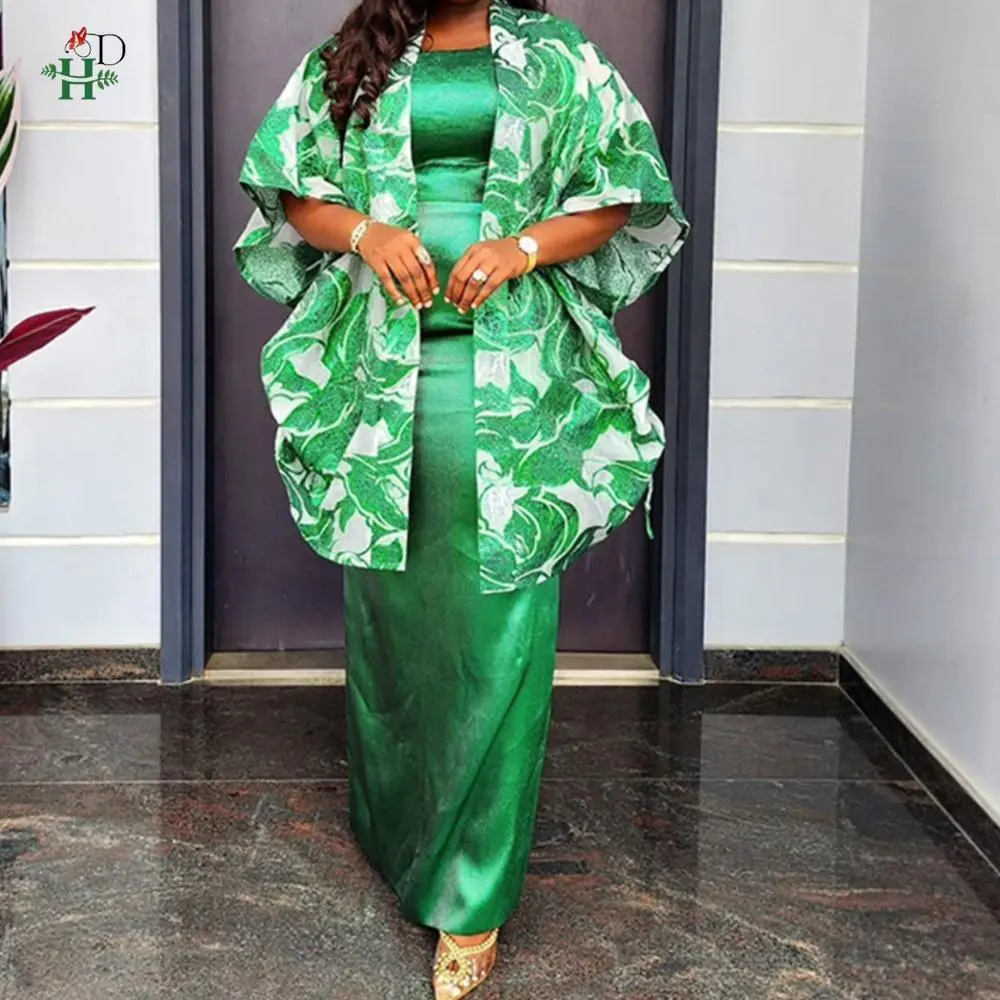 2026 2PCS Set Dashiki African Clothes for Women Diamond Evening Gown Plus Size Turkey Wedding Party Long Dresses with Coat