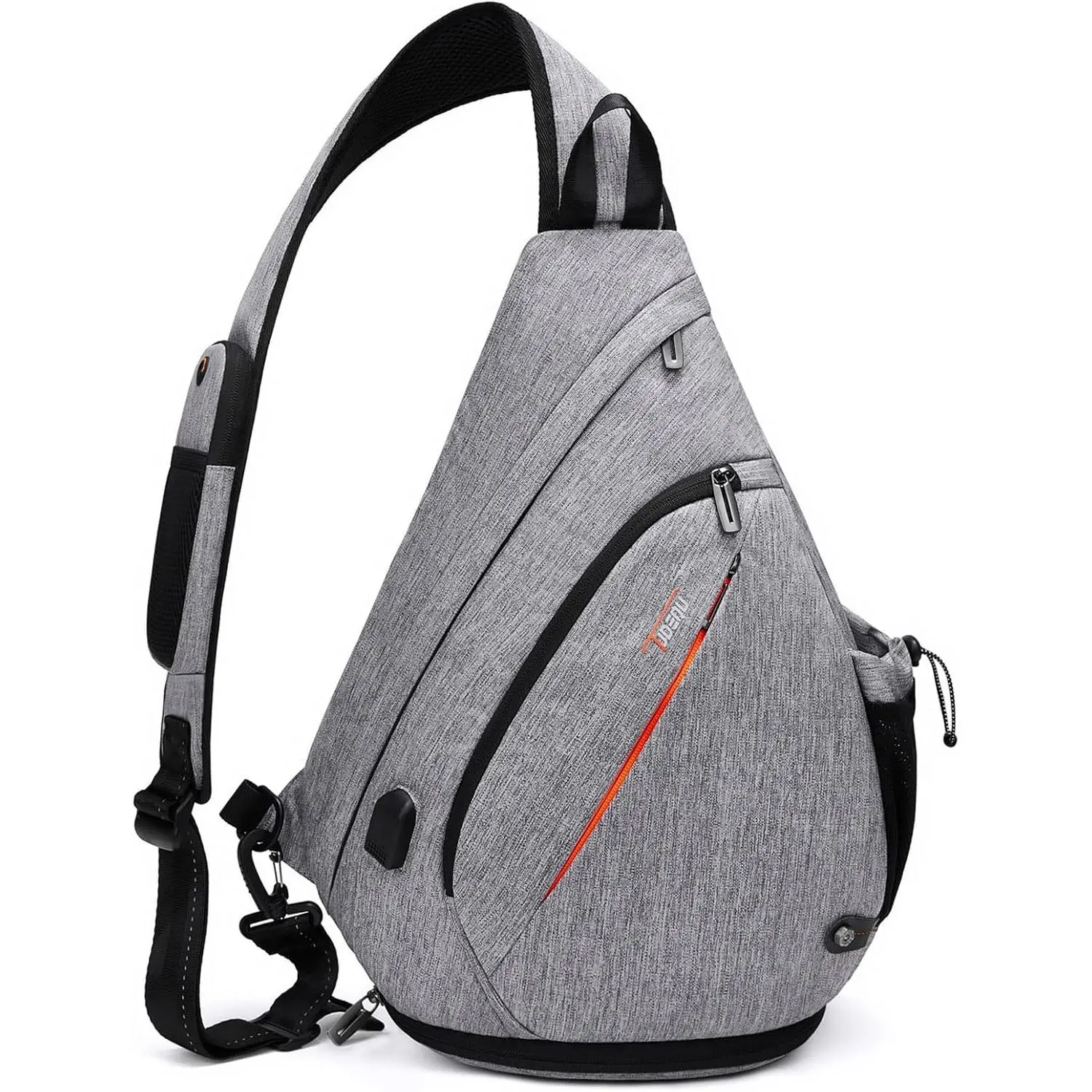 Large Sling Bag for Men,19L Crossbody Backpack with 8 Pocket,Gym,EDC |  Strap Backpack with Umbrella Pocket,Sling Backpack with Stability Strap,   Backpack for Hiking,Gym,Travel