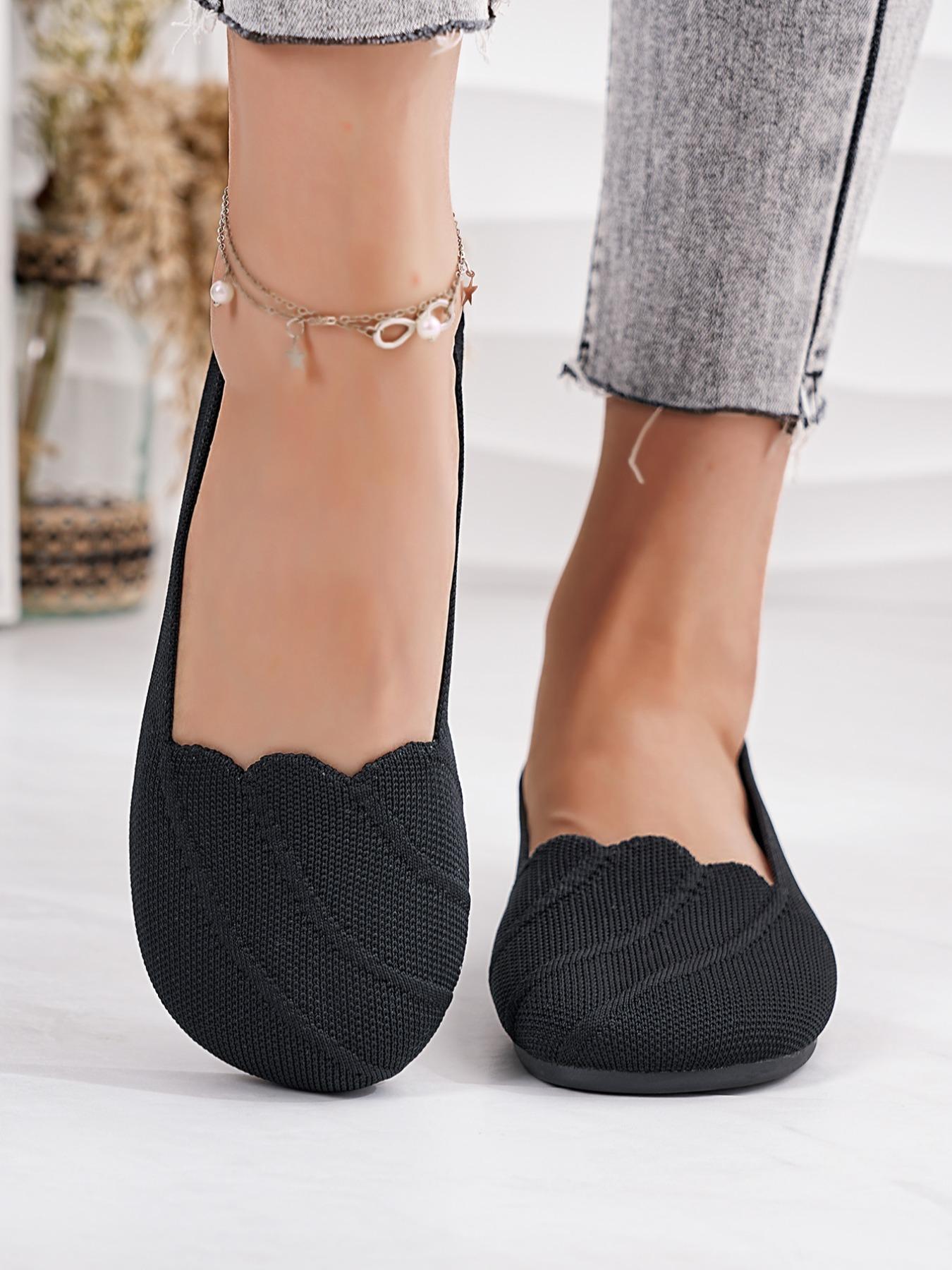 Women's Breathable Slip-On Soft Sole Flats Size 36-43, Casual Fashion Square Toe Shoes for All Seasons, Comfortable Commuter Footwear