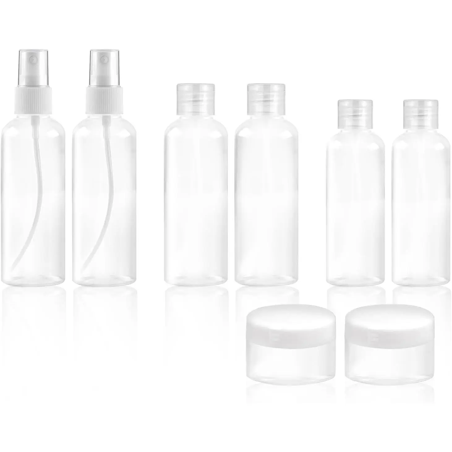 8 count Travel Bottles Set, TSA Approved Travel Size Toiletries,  Leak Proof  Containers for Shampoo, Conditioner, Cream -Women Men Travel Essentials