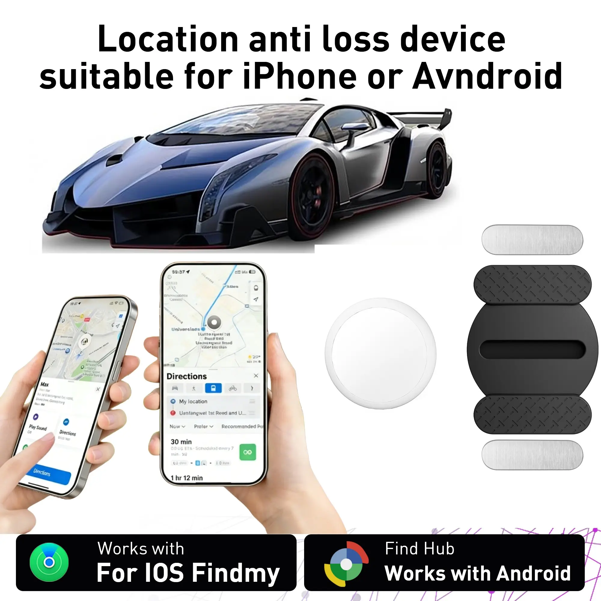 Universal GPS Tracker for Car, Mini Trackers Device with Weatherproof Magnetic Case, No Monthly Fee, Best Hidden GPS Trackers, Tracking Devices For Cars Hidden, Available for iOS and Android, GPS Vehicle Tracker