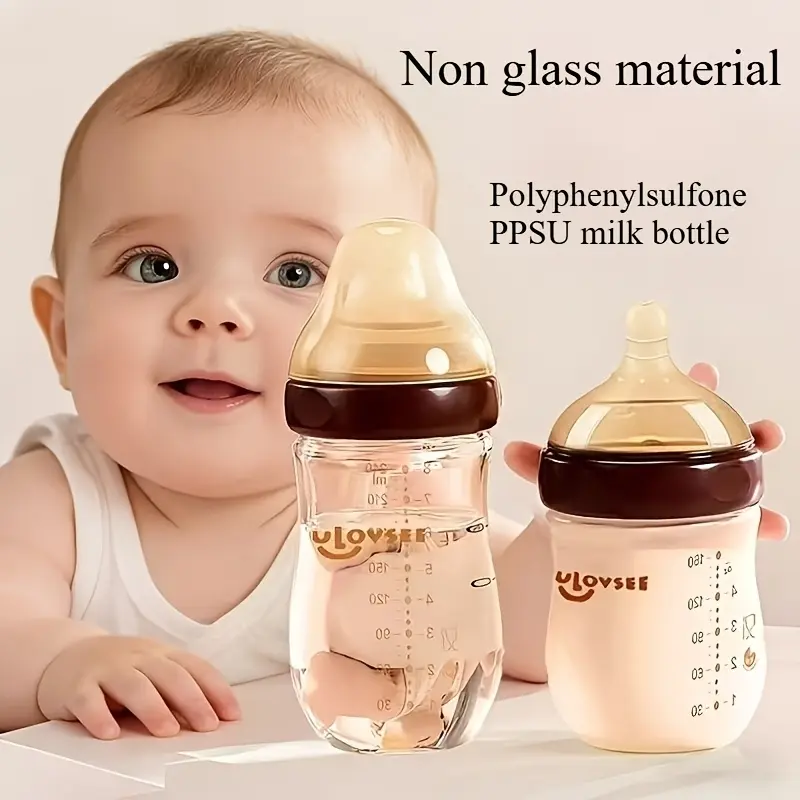 6.0-Inch PPSU Bottle Bottom Anti-Swelling 5.41Oz/8.12Oz Newborn 6Cm Bottle Baby Milk Bottle Drinking Water Bottle Air Release