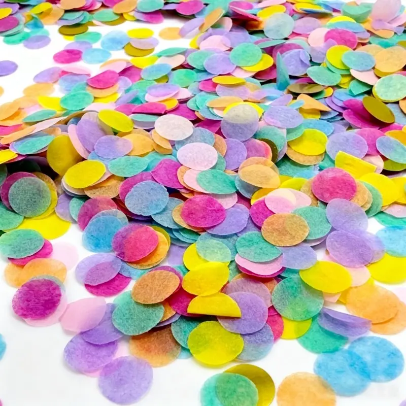 4400 Rainbow Round Confetti Pieces, 0.39 Inch Multicolor Shiny Paper Crumbs, Ideal for Birthday Parties, Weddings, Graduations, Classroom Decor