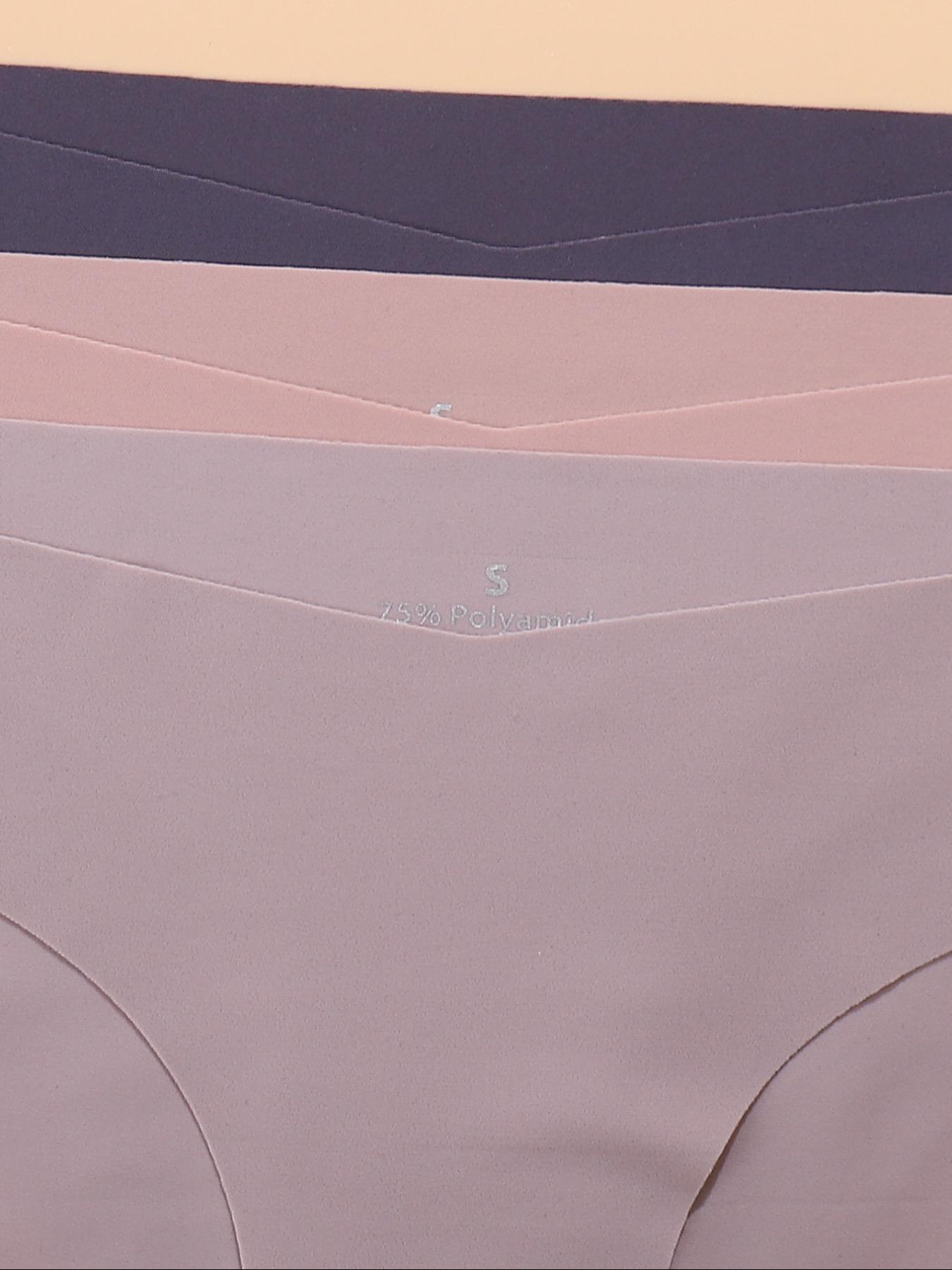 Women's Solid Color/All Over Print Seamless Panty, Soft Comfy Breathable Knicker for Everyday Wear, Underwear for All Seasons