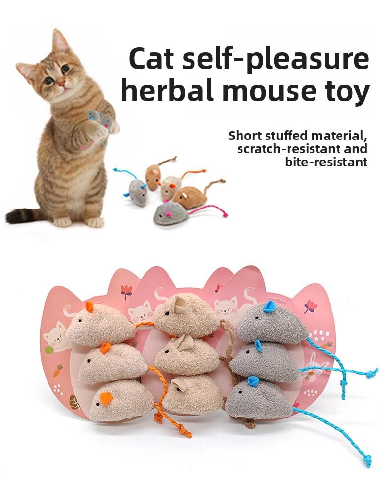 New cat toy set with cat grass and catnip, value pack gift box, herbal mouse plush toy