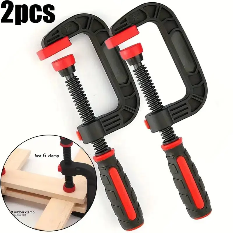7 Inch Woodworking Plastic Spring Clamp, 2 Counts Reinforced Nylon Strap Spring Clamp, Suitable for Bonding Handicrafts and DIY Projects