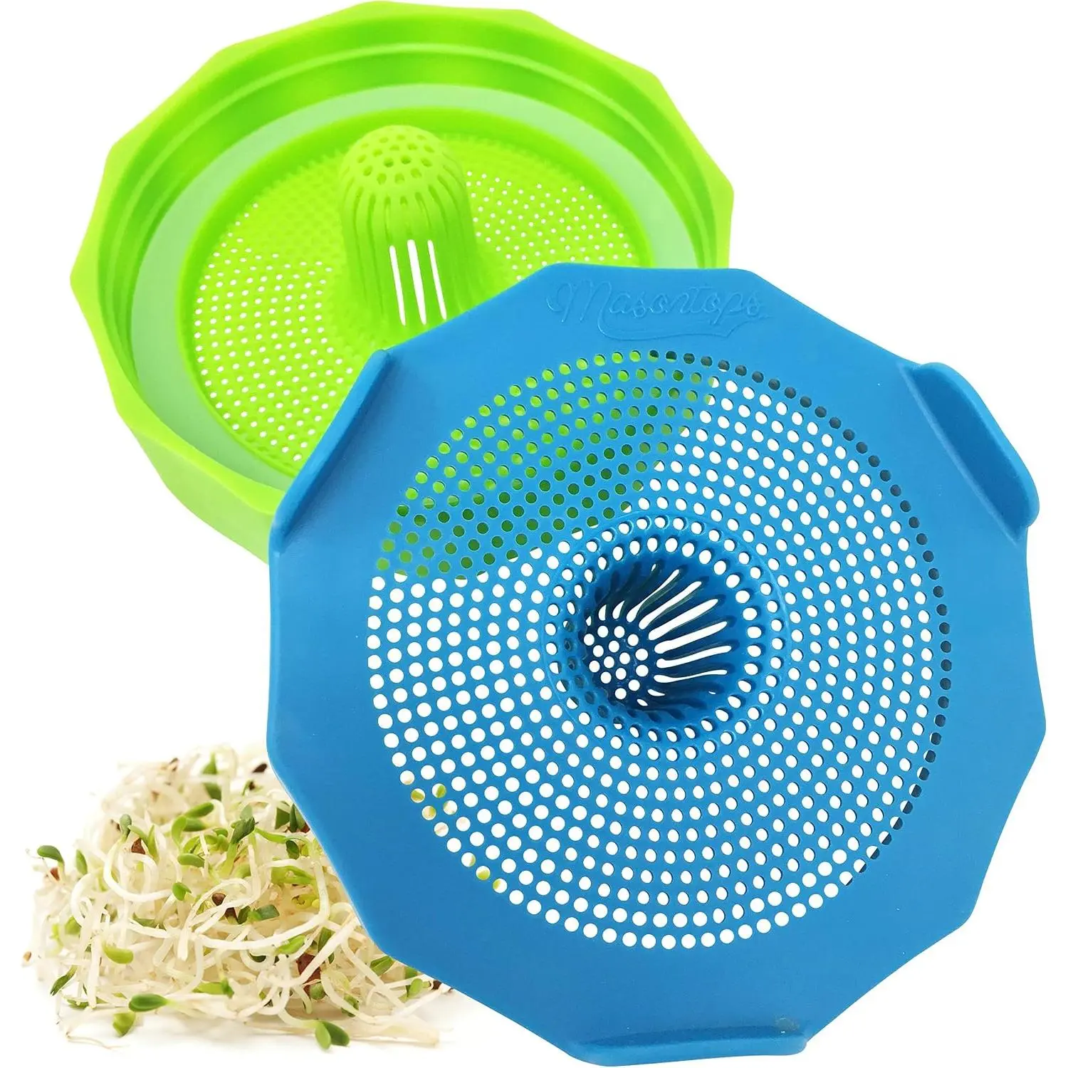 Bean Screen Plastic Mason Jar Sprouting Lids Mason Jar Sprouting Kit – For Growing Broccoli Seeds, Alfalfa, Mung Bean Sprouts – Wide Mouth Seed Sprouting Jar Lids Sprouting Kit Mason Jar