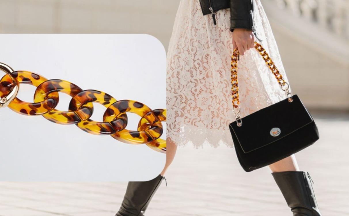 BASIC SUPPLY BY-405 15" Short Thick Resin Purse Bag Handle Shoulder Strap Replacement, Handbag Decoration Chain, Bag Accessories Charms (Leopard with Gold Buckle) BASIC SUPPLY BY-405 15" Short Thick Resin Purse Bag Handle Shoulder Strap Replacement, Handbag Decoration Chain, Bag Accessories Charms (Leopard with Gold Buckle)