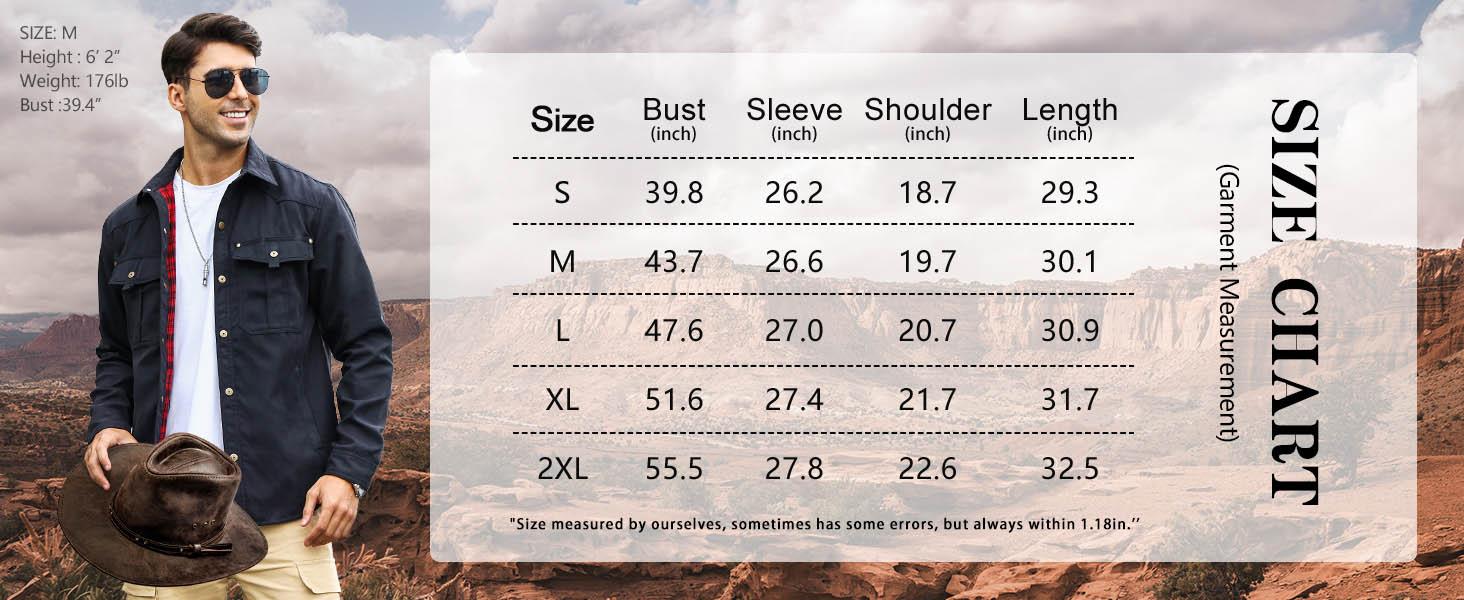 Men's Flannel Lined Shacket Jacket Plaid Brushed Lining Cowboy Western Twill Outdoor Shirt Jacket