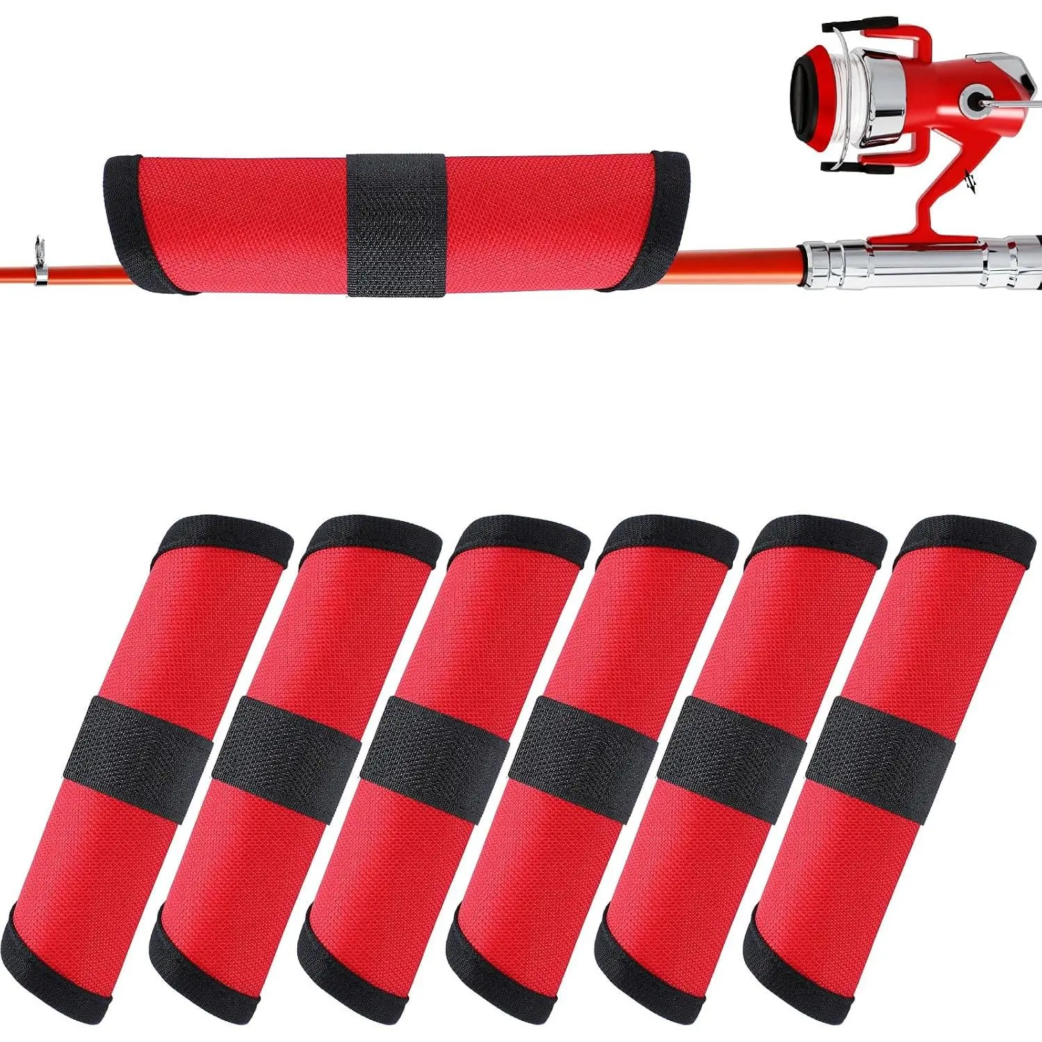 6 Pack Fishing Lure Covers 6 Inch  Gloves Lure Wrap Fishing Hook Cover Easily See  Storage Protector Guard to Keep Fishermen Safe for Rod