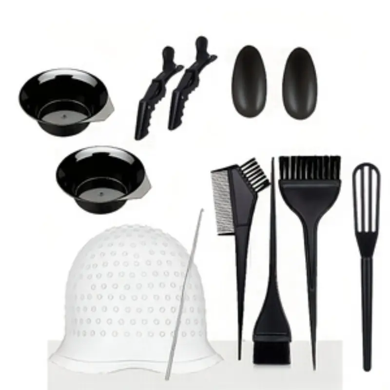 12pcs Silicone Hair Dye Caps, Reusable Highlighting Headbands, Salon Hair Coloring Tools Set, Professional Hair Styling Accessories