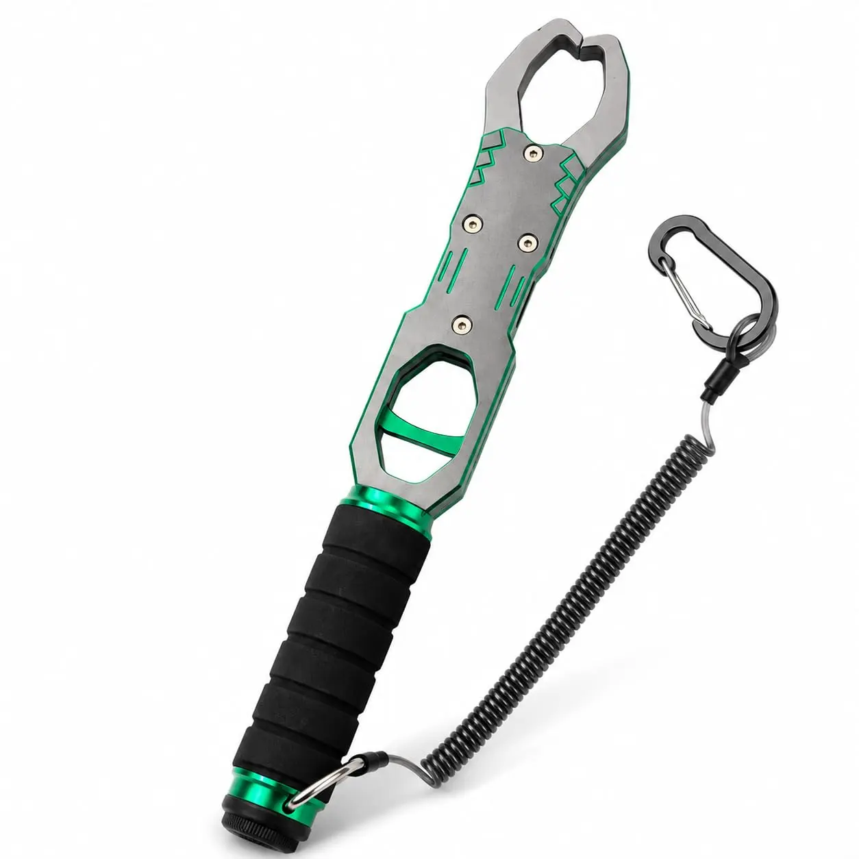 Fishing Lip Gripper with Scale, 40LB Grabber with 1-Finger Quick Release