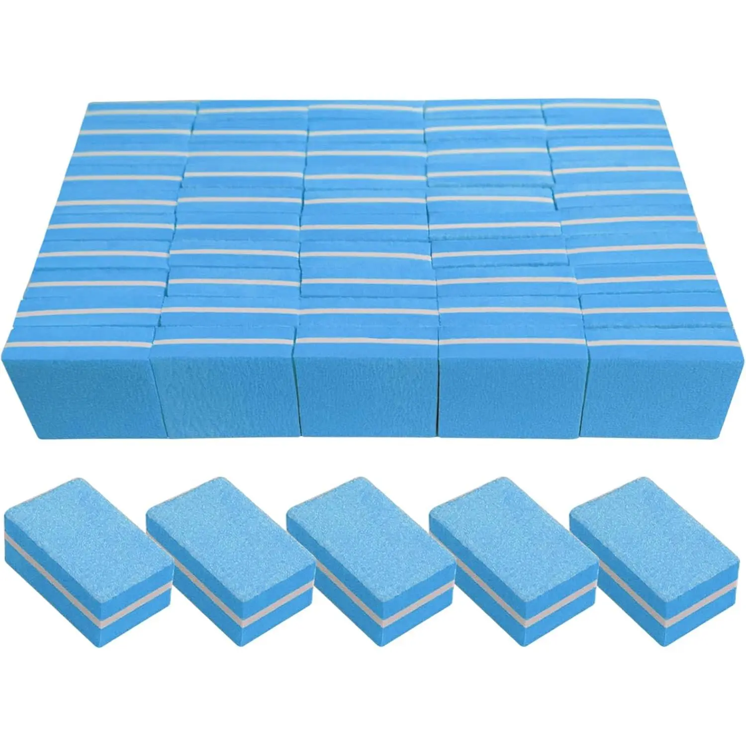 Buffers (50 Pack), mini Buffer Block  File for  Nails and  Nails, 100/180 Grit  Buffer Block Bulk Buffing Blocks for  Buff Professional Manicure File Blocks Set Blue