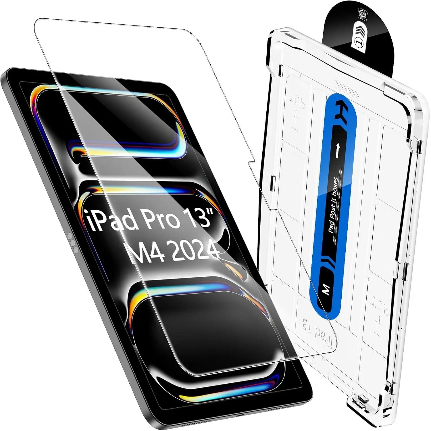 Screen Protector for iPad Pro 13 Inch M4 2024, Tempered Glass Film with Easy Application Tray for iPad 13 Pro -  Bubble Free Scratch Resistant  Clarity, 1 Pack