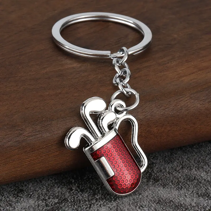 Best-Selling 2D  Realistic Golf Club Keychain  Golf Sports-Themed Key Ring Ornament