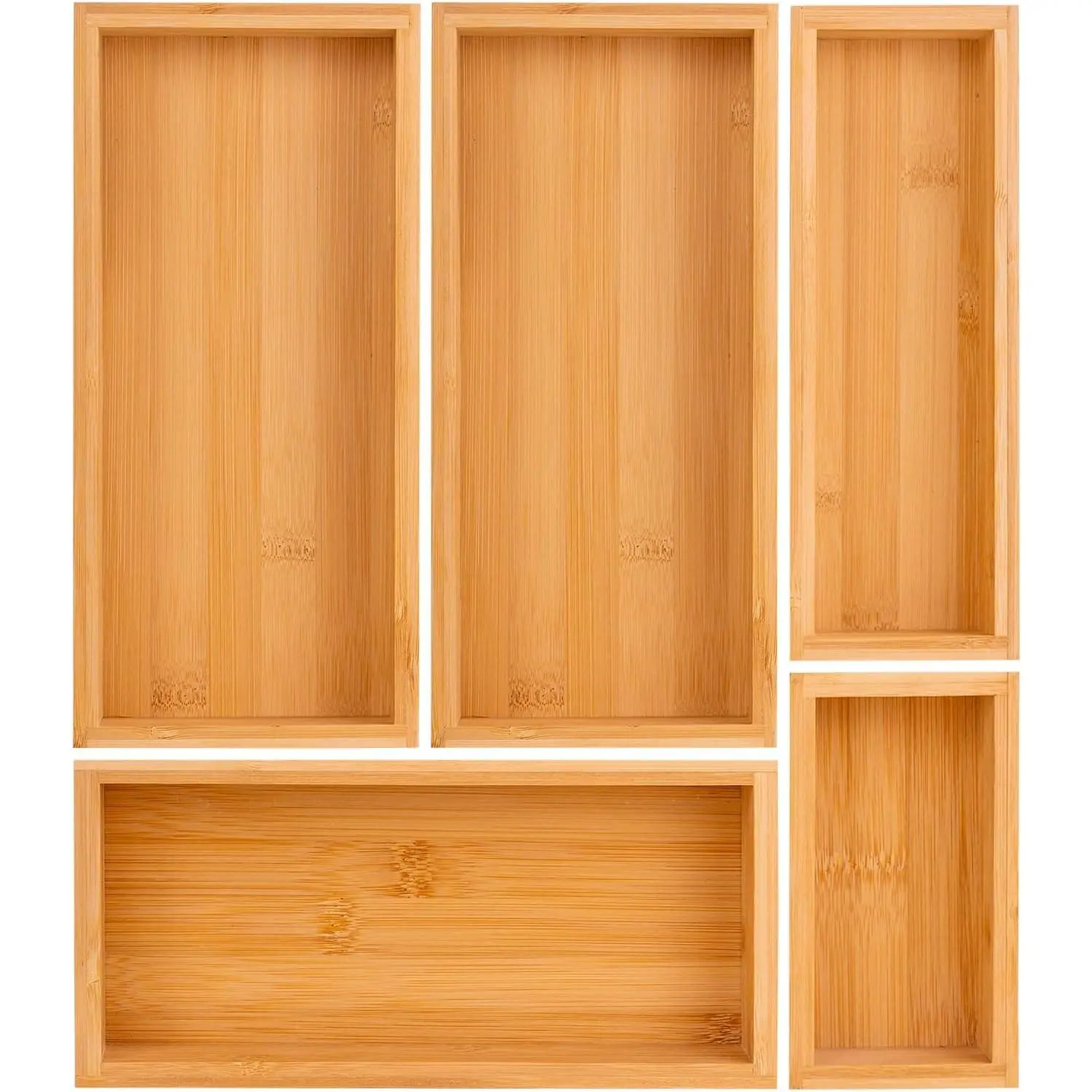 drawer organizer Set,expandable drawer dividers,wooden storage organizers,drawer organizers for kitchen, bathroom,flatware, Bag Organizer (1 X 5 count )