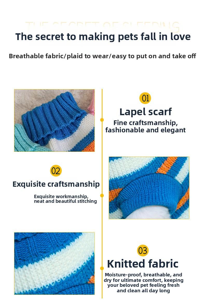 New Pet Knitted Sweater Fall Winter Warm 2-Leg Dog Clothes Multiple Colors Soft Knitwear for Small Medium Dogs Gold Plated Custom Collar shoes