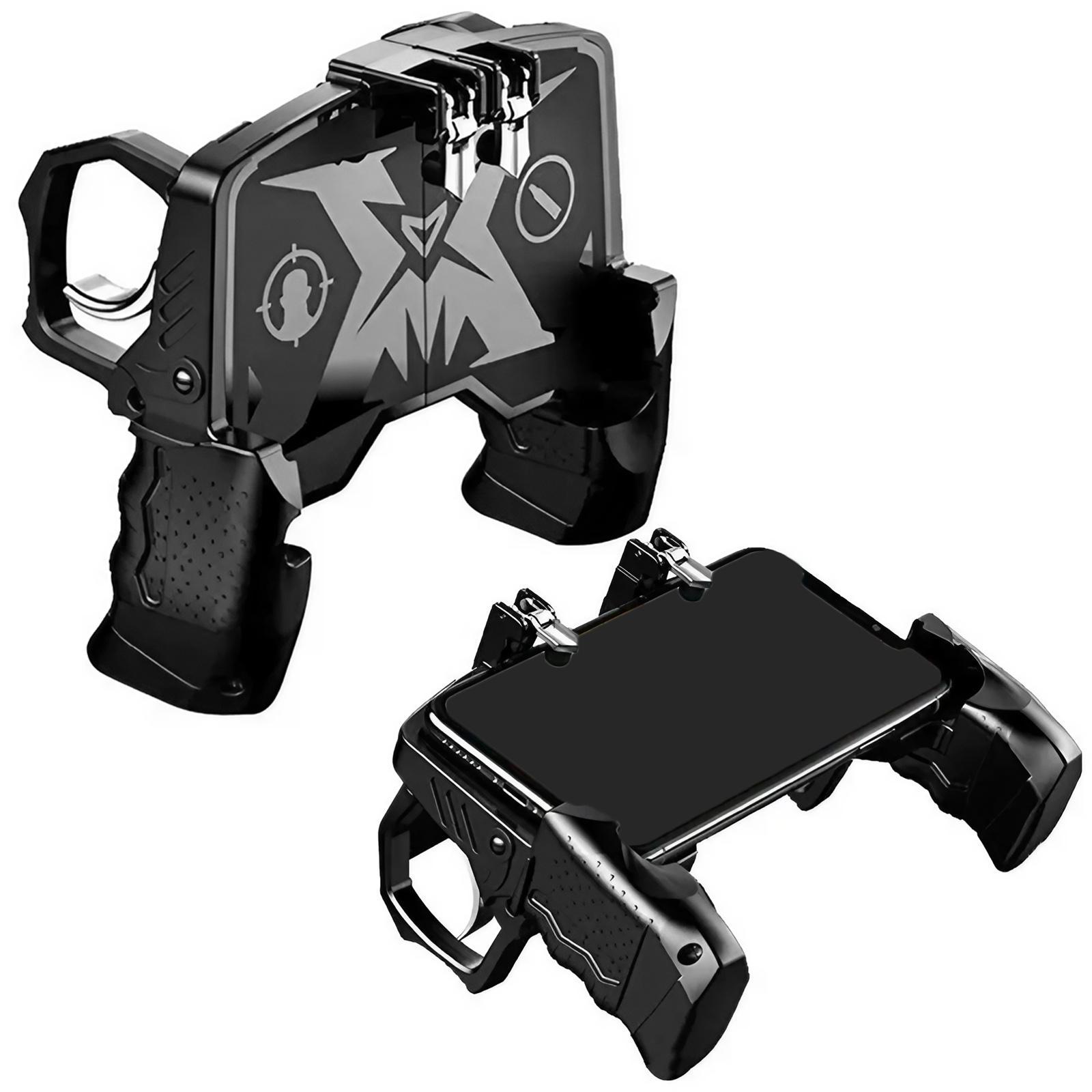 Integrated Mobile Game Controller, Gamepad Trigger for Shooting Games on iPhone and Android Phones, Ergonomic Controller Grip