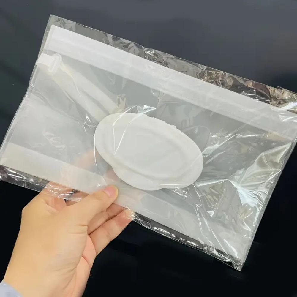 1pc Portable Refillable Wet Wipe Pouch, Reusable Travel Wipes Holder & Case, Lightweight Flushable Diaper Wipes Container for Baby (Clear)