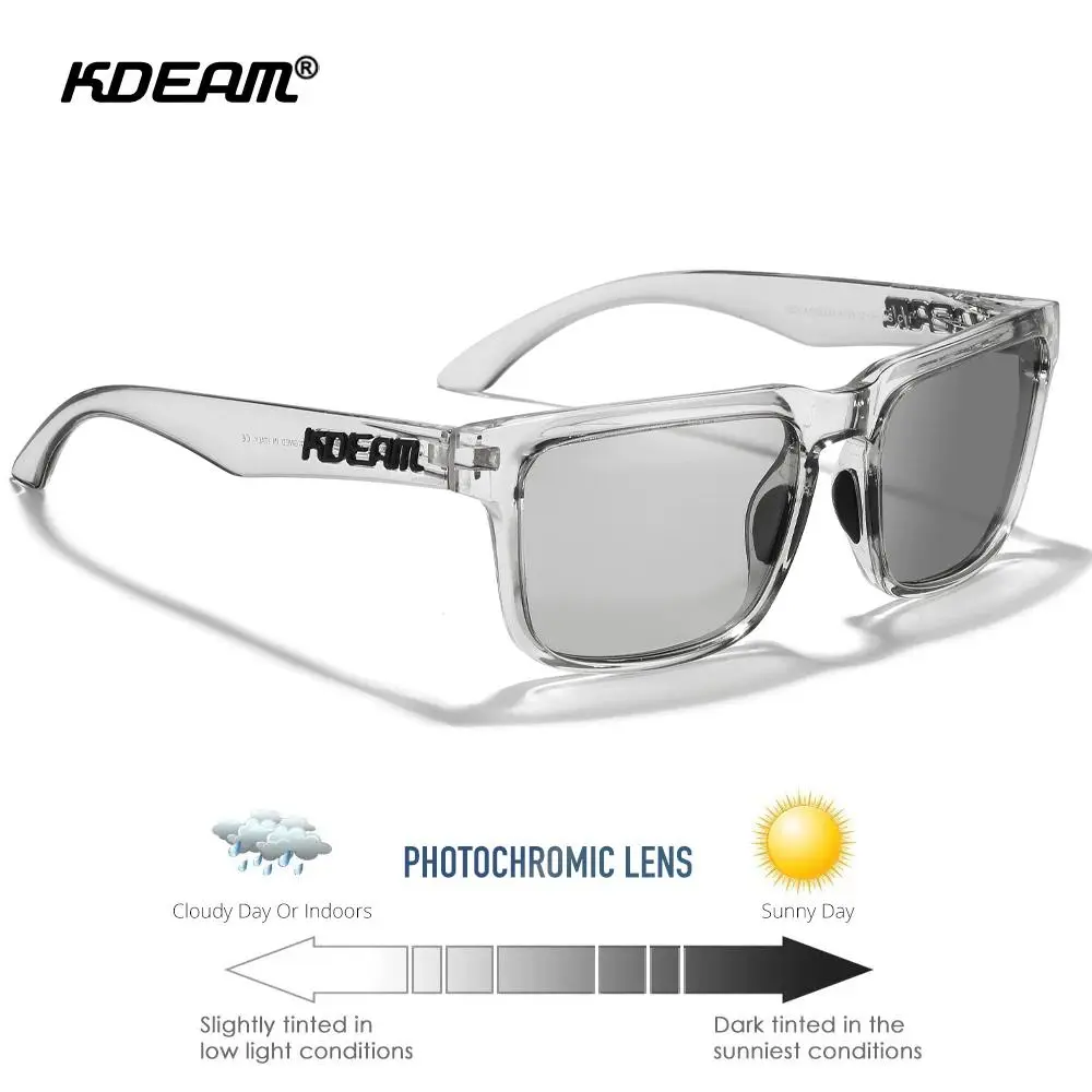 KDEAM Large Size Men's Sunglasses Polarized Photochromic Night Vision Oversized Sun Glasses Fashion Women Shades Width 154mm