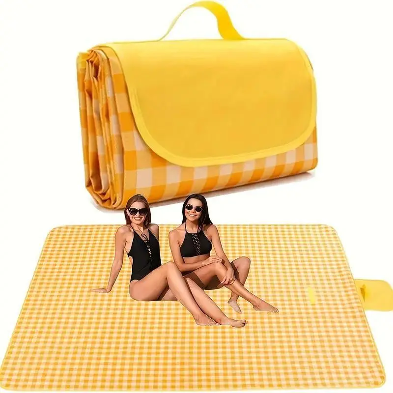 Extra Large Outdoor Picnic Camping Mat, Portable Lightweight Compact Travel Beach Blanket, Indoor & Outdoor Family Play Rug for BBQ Park Lawn