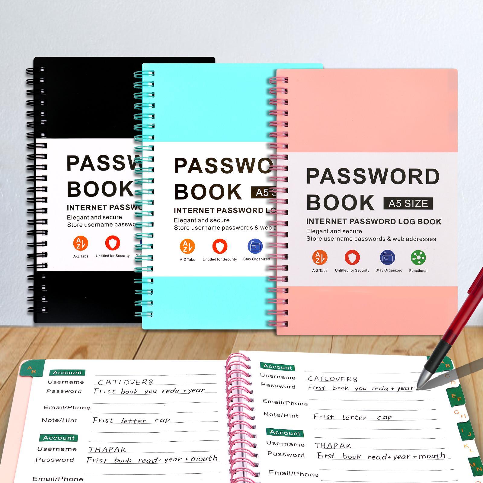 Password Book with Alphabetical Pages, A5 Password Logbook and Workbook Journal, Website Password Keeper, Personalized Logbook for Secure Data Management #GLOBAL PICKS