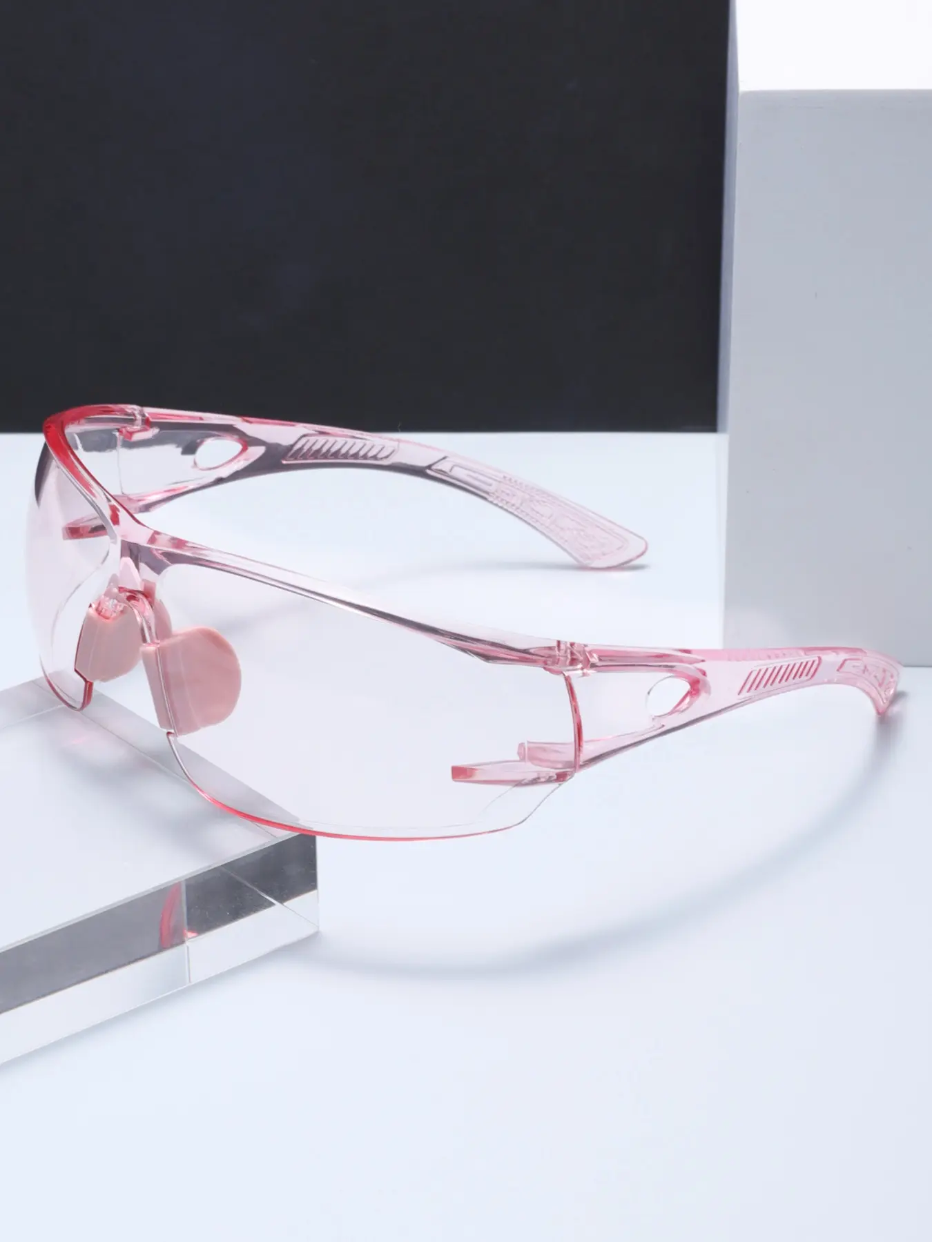 【1pay】Protective Glasses Indoor Outdoor Eyewear Transparent Lenses Candy Color Style, Casual Plain Design, All Seasons Use, PC Frame Material
