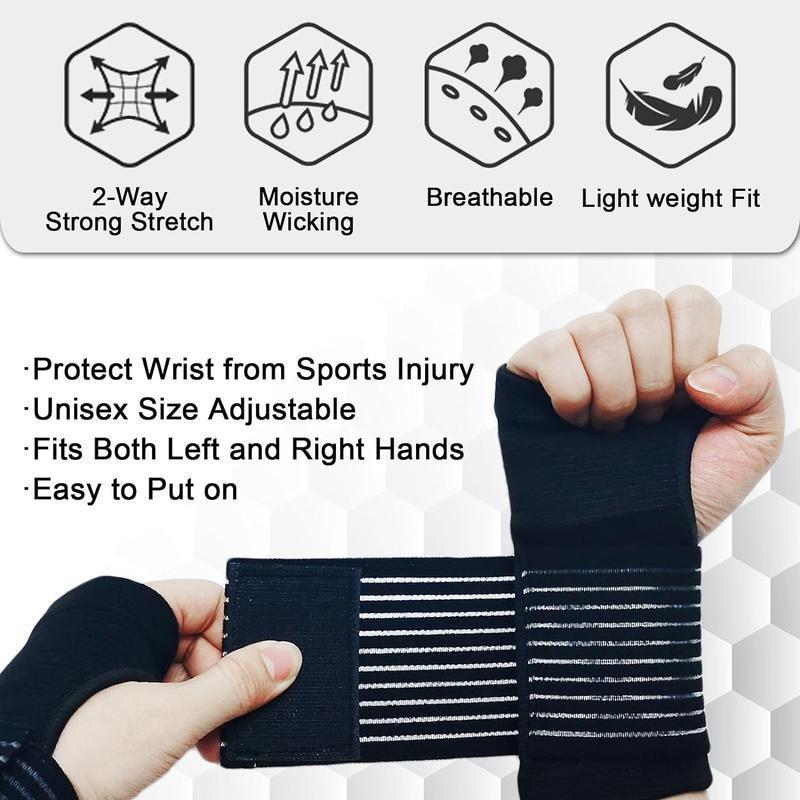 2-Pack Adjustable Wrist Support Braces for Men and Women, Compression Wraps for Carpal Tunnel, Arthritis, and Tendonitis Pain Relief