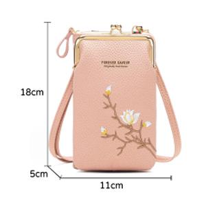 Stylish Embroidered Crossbody Bag for Women, Lightweight Casual Handbag Satchel for Shopping & Travel, Versatile Mobile Phone Holder and Messenger Purse