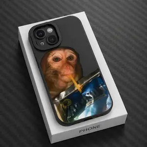 Capri Sun Smile Monkey Sipping TPU Phone Case - Waterproof, Full-Side Protection, Fall & Shockproof Accessory for iPhone 17/16/15/14/13/12/11 Pro/ProMax/Plus Series, Christmas Delight, Accessories