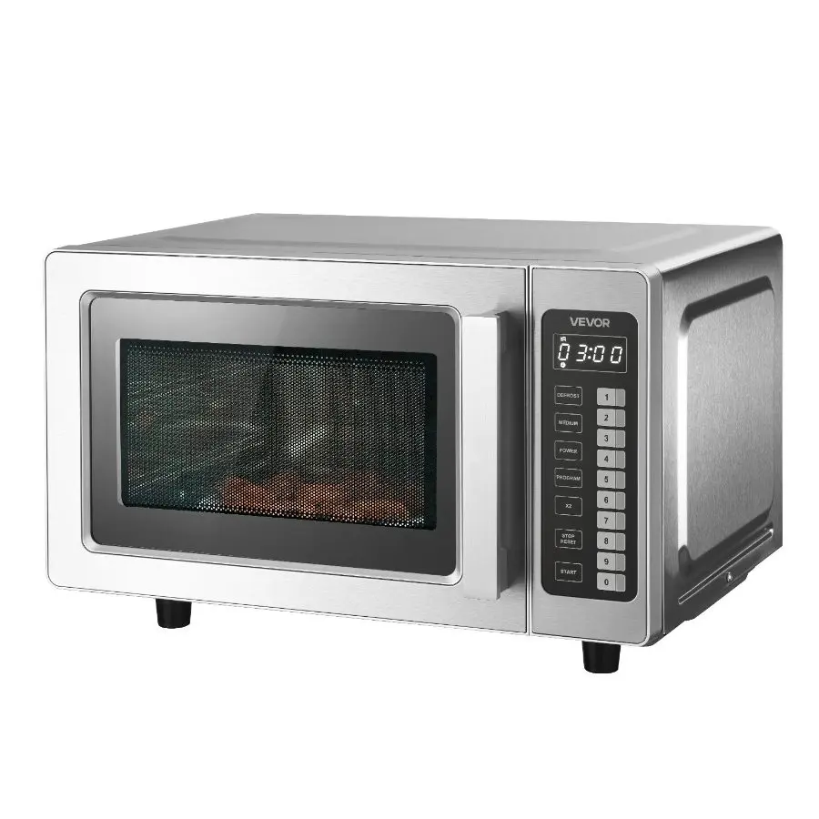 【DealsForYouDays】 VEVOR Countertop Microwave Oven, 0.9 Cu Ft, 1000W Digital Stainless Steel Microwave Oven with Touchscreen, 10 Cooking Presets, 5 Power Levels, Multi-Lock Door Easy Clean Interior for Commercial Usedealsforyoudays