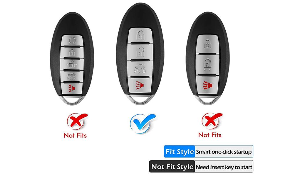 for Nissan Key Fob Cover Car Key Fob Case Shell Fit for Nissan Rogue Altima Sentra Pathfinder Titan Murano Kicks Versa Armada Leaf Smart Key Car Accessories Protector, Purple