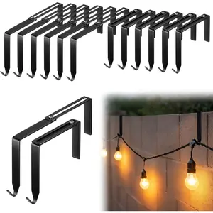 12 Pcs Adjustable Outdoor Light String Metal Hooks for 3.2-6 Inch Concrete Wall Cinder Block Fences Hangers Outdoor Light String Hooks No Drill for Concrete Wall Cinder Block and Fence(Black)fidget toys